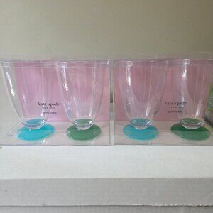 kate spade new york Salut! acrylic glasses 16 oz NIB 2 sets --4 glasses total